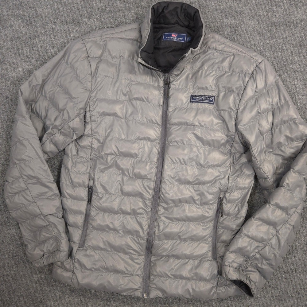 Vineyard Vines Jacket Mens S Gray Puffer Lightweight Primaloft Insulated‎ Preppy
